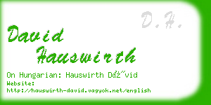 david hauswirth business card